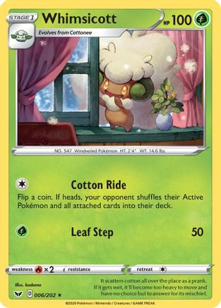 Whimsicott 6/202 - Sword & Shield Reverse Holofoil