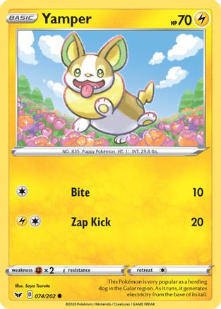 Yamper 74/202 - Sword & Shield Reverse Holofoil