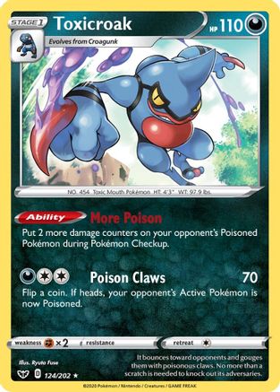 Toxicroak 124/202 - Sword & Shield Reverse Holofoil