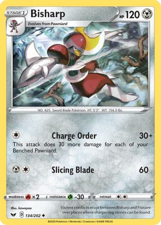 Bisharp 134/202 - Sword & Shield Reverse Holofoil