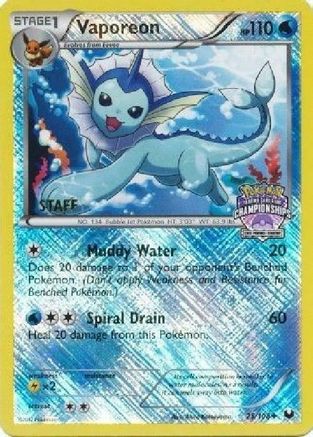 Vaporeon - 25/108 (State Championships) [Staff] 25 - League & Championship Cards Reverse Holofoil