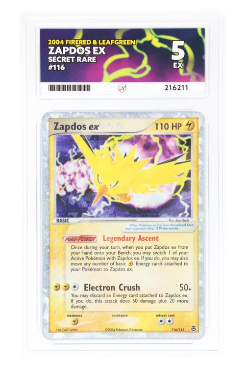 Zapdos ex 116/112 - ACE 5 - FireRed & LeafGreen - 2004 - Secret Rare