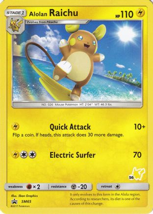 Alolan Raichu (#56 Pikachu Stamped) SM65 - Battle Academy