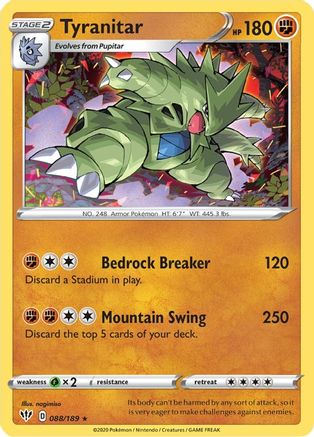 Tyranitar 88/189 - Darkness Ablaze Holofoil