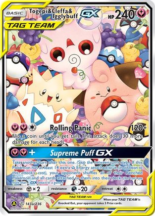 Togepi & Cleffa & Igglybuff-GX 143a/236 - Cosmic Eclipse Holofoil