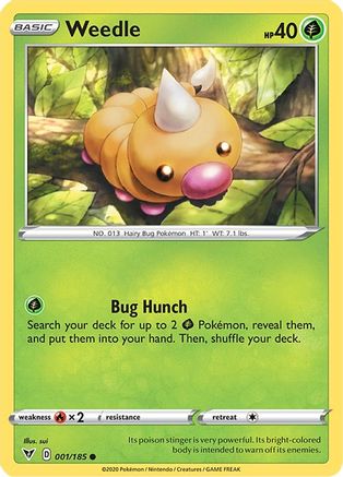 Weedle 1/185 - Vivid Voltage Reverse Holofoil