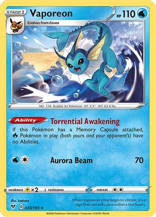 Vaporeon 30/185 - Vivid Voltage