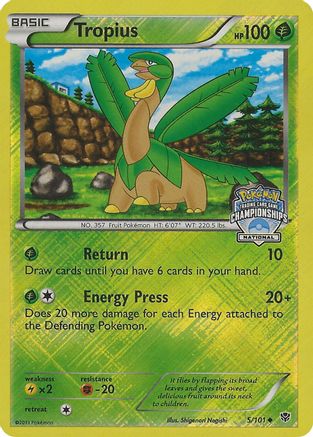 Tropius - 5/101 (National Championships) 5 - League & Championship Cards Reverse Holofoil