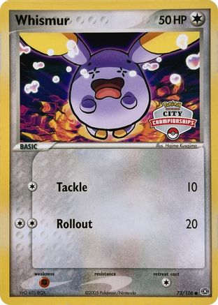 Whismur - 73/106 (City Championships) 73 - League & Championship Cards