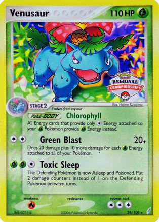 Venusaur - 28/100 (Regional Championships) 28 - League & Championship Cards