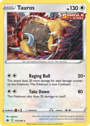 Tauros 115/198 - Chilling Reign Holofoil