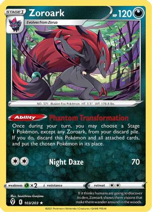 Zoroark 103/203 - Evolving Skies Holofoil