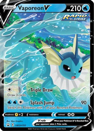 Vaporeon V SWSH150/307 - SWSH Black Star Promos Holofoil