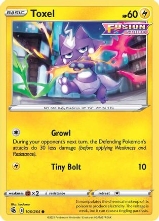 Toxel 106/264 - Fusion Strike Reverse Holofoil