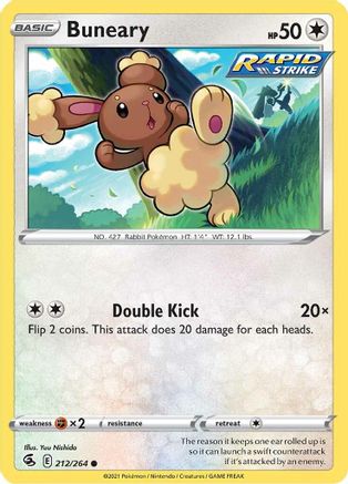 Buneary 212/264 - Fusion Strike Reverse Holofoil