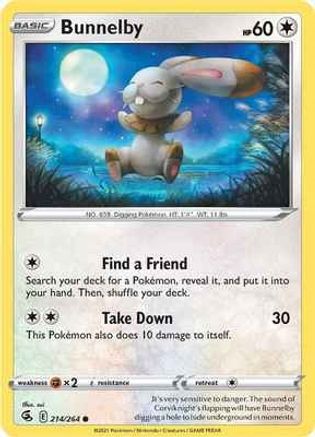 Bunnelby 214/264 - Fusion Strike Reverse Holofoil