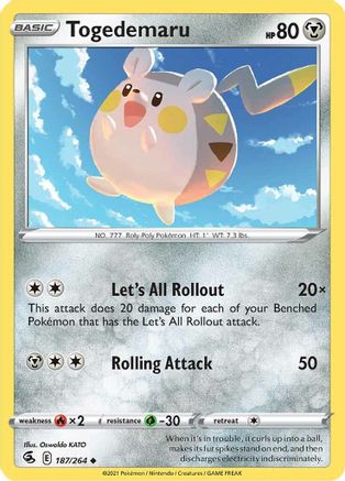 Togedemaru 187/264 - Fusion Strike Reverse Holofoil