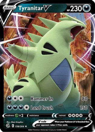 Tyranitar V 158/264 - Fusion Strike Holofoil