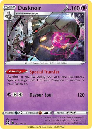 Dusknoir 62/172 - Brilliant Stars Holofoil