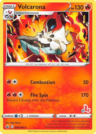 Volcarona - 024/198 (#27 Cinderace Stamped) 24 - Battle Academy 2022