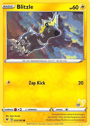 Blitzle - 053/185 (#55 Pikachu Stamped) 53 - Battle Academy 2022