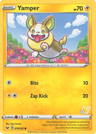 Yamper - 074/202 (#1 Pikachu Stamped) 74 - Battle Academy 2022