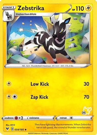 Zebstrika - 054/185 (#25 Pikachu Stamped) 54 - Battle Academy 2022