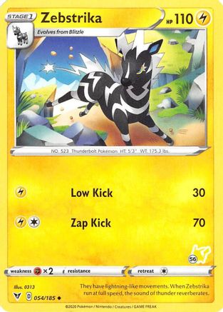 Zebstrika - 054/185 (#56 Pikachu Stamped) 54 - Battle Academy 2022