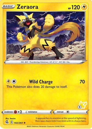 Zeraora - 102/264 (#5 Pikachu Stamped) 102 - Battle Academy 2022