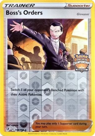 Boss's Orders - 154/192 (Regional Championships) 154 - League & Championship Cards Reverse Holofoil