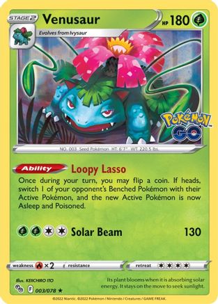 Venusaur 3/78 - Pokmon GO Holofoil