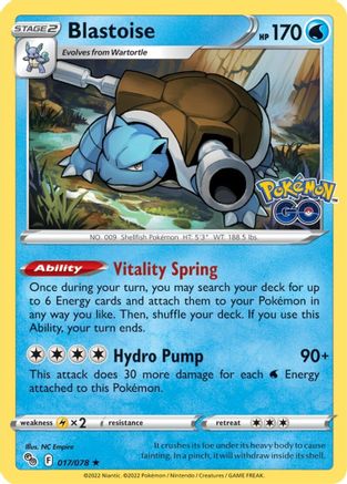 Blastoise 17/78 - Pokmon GO Reverse Holofoil