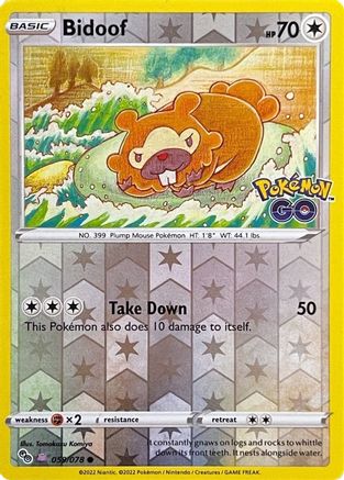 Bidoof (Peelable Ditto) 59 - Pokemon GO Reverse Holofoil