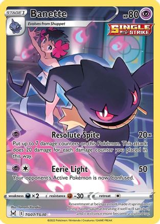 Banette TG07/30 - Lost Origin Trainer Gallery Holofoil