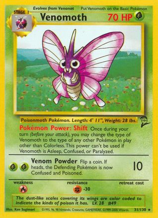 Venomoth 31/130 - Base Set 2