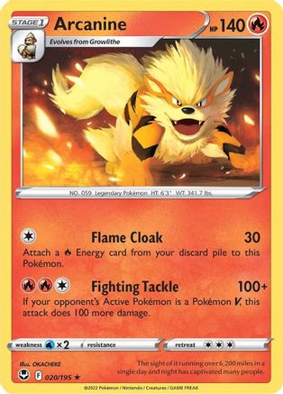 Arcanine 20/195 - Silver Tempest Reverse Holofoil