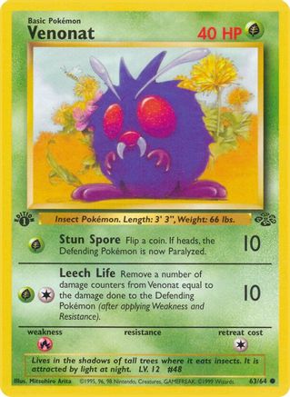 Venonat 63/64 - Jungle 1st Edition