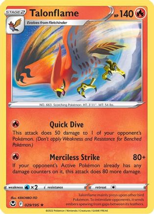 Talonflame 29/195 - Silver Tempest Reverse Holofoil