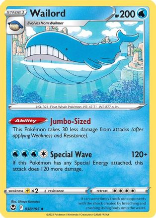 Wailord 38/195 - Silver Tempest