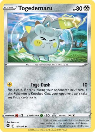 Togedemaru 127/195 - Silver Tempest Reverse Holofoil