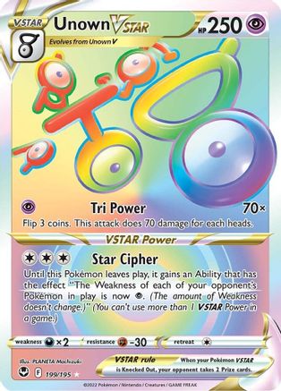 Unown VSTAR 199/195 - Silver Tempest Holofoil