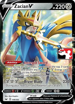 Zacian V 138 - Prize Pack Series Cards Holofoil