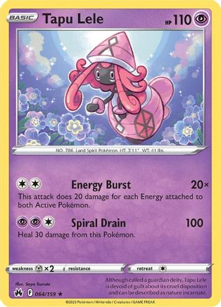 Tapu Lele 64/159 - Crown Zenith Reverse Holofoil