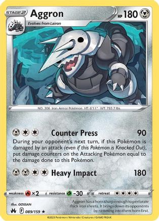 Aggron 89/159 - Crown Zenith Holofoil