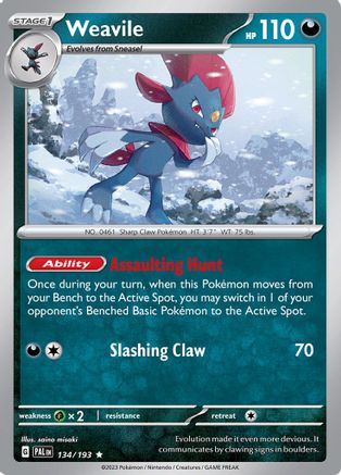 Weavile 134 - SV02 Paldea Evolved Holofoil