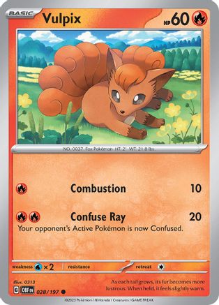 Vulpix 28 - SV03 Obsidian Flames Reverse Holofoil