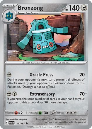 Bronzong 145 - SV03 Obsidian Flames Reverse Holofoil