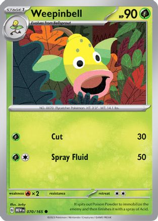 Weepinbell 70 - SV Scarlet and Violet 151 Reverse Holofoil