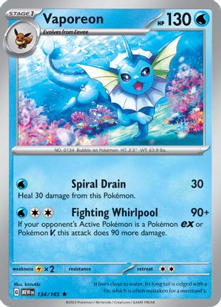 Vaporeon 134 - SV Scarlet and Violet 151 Holofoil