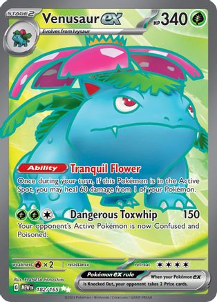 Venusaur ex - 182/165 182 - SV Scarlet and Violet 151 Holofoil